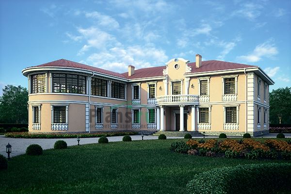 Проект кирпичного дома с панорамной террасой