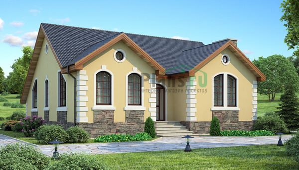 Дом с мансардой из кирпича 14x12