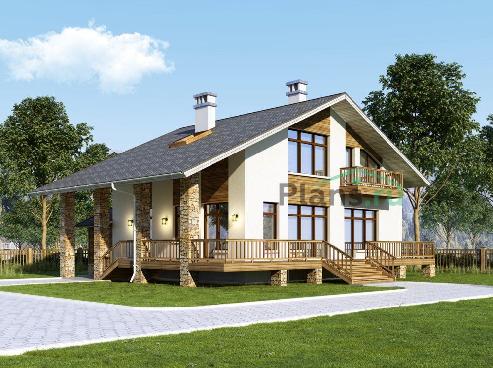 Дом из сибита с большой террасой 12x10