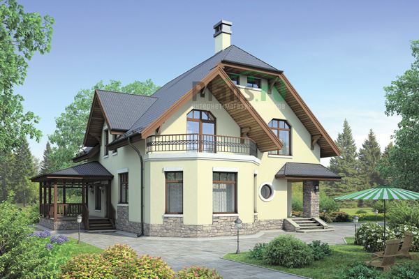 Дом с террасой и балконом